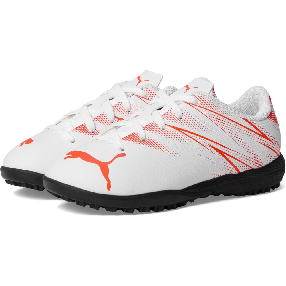 PUMA Attacanto IT Youth White Orange Indoor Soccer Train Shoe Sneaker Futsal 3.5